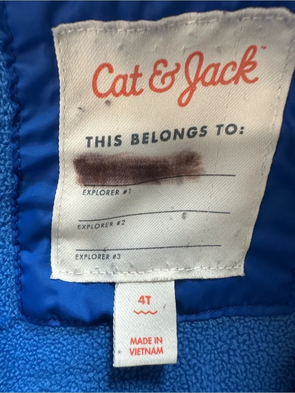 Cat & Jack Royal Blue Quilted Hooded Puffer Jacket